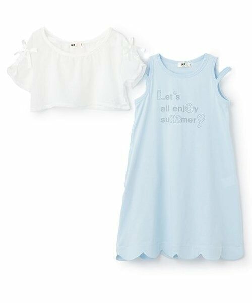 KP / ケーピー ミニ丈・ひざ丈ワンピース | シアーチェックTシャツ＆キシリトール加工 ワンピース セット | 詳細2