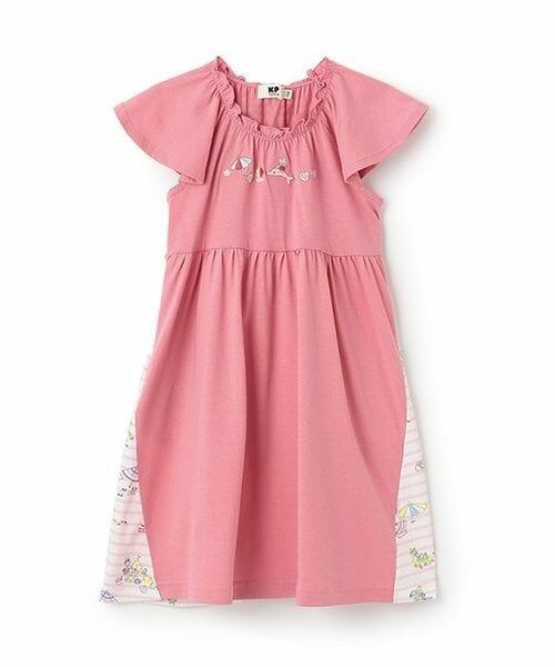 KP / ケーピー ミニ丈・ひざ丈ワンピース | mimiちゃんリゾート柄 キシリトール加工ワンピース(ピンク)