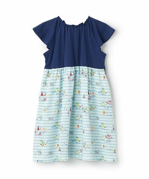 KP / ケーピー ミニ丈・ひざ丈ワンピース | mimiちゃんリゾート柄 キシリトール加工ワンピース | 詳細1