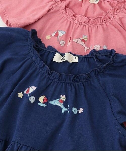 KP / ケーピー ミニ丈・ひざ丈ワンピース | mimiちゃんリゾート柄 キシリトール加工ワンピース | 詳細3