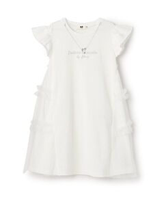 KP / ケーピー ミニ丈・ひざ丈ワンピース | ネックレスつき 鹿の子メッシュワンピース