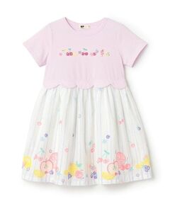 KP / ケーピー ミニ丈・ひざ丈ワンピース | シフォン フルーツ柄プリント ワンピース