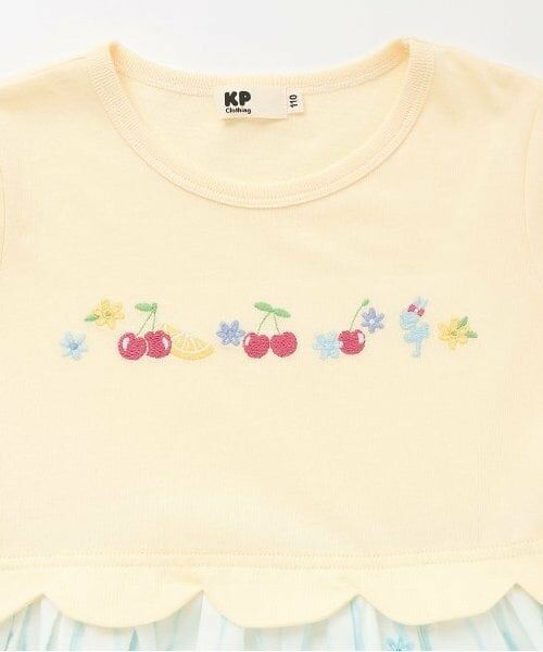 KP / ケーピー ミニ丈・ひざ丈ワンピース | シフォン フルーツ柄プリント ワンピース | 詳細3