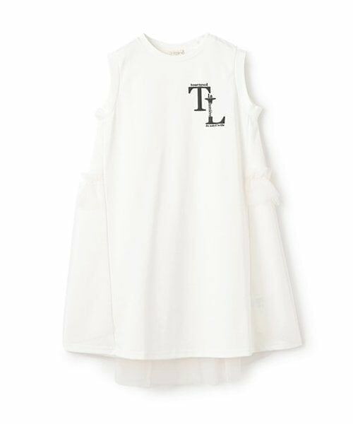 KP / ケーピー ミニ丈・ひざ丈ワンピース | trois lapins (トロワラパン) バックチュールデザイン ワンピ（オフ ホワイト）