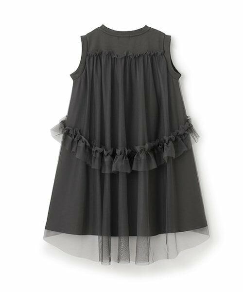 KP / ケーピー ミニ丈・ひざ丈ワンピース | trois lapins (トロワラパン) バックチュールデザイン ワンピ | 詳細1