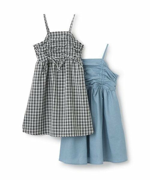 KP / ケーピー ミニ丈・ひざ丈ワンピース | trois lapins (トロワラパン) ダブルギャザー キャミワンピ | 詳細10