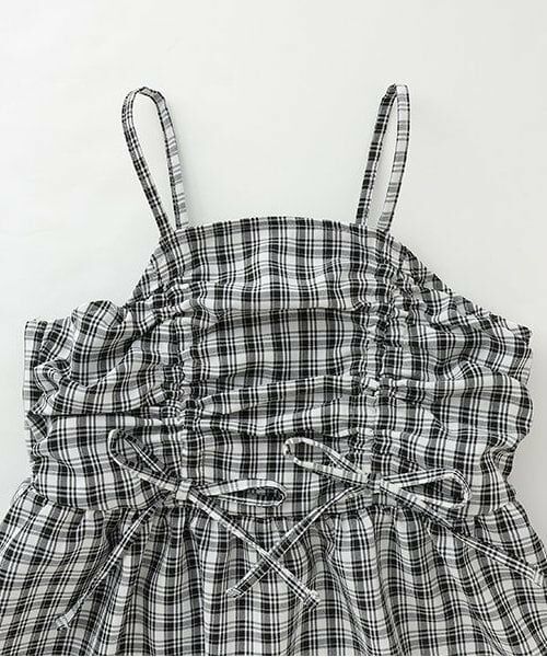 KP / ケーピー ミニ丈・ひざ丈ワンピース | trois lapins (トロワラパン) ダブルギャザー キャミワンピ | 詳細2