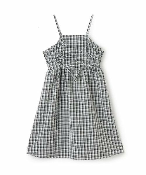 KP / ケーピー ミニ丈・ひざ丈ワンピース | trois lapins (トロワラパン) ダブルギャザー キャミワンピ（黒）