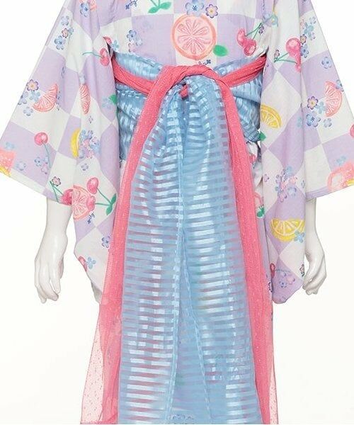 KP / ケーピー 着物・浴衣・小物類 | ワンピースにもなる2WAY浴衣 市松×フルーツ柄 | 詳細15