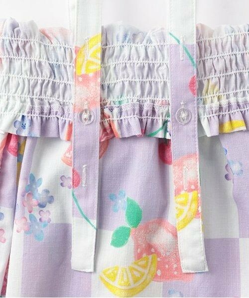 KP / ケーピー 着物・浴衣・小物類 | ワンピースにもなる2WAY浴衣 市松×フルーツ柄 | 詳細6