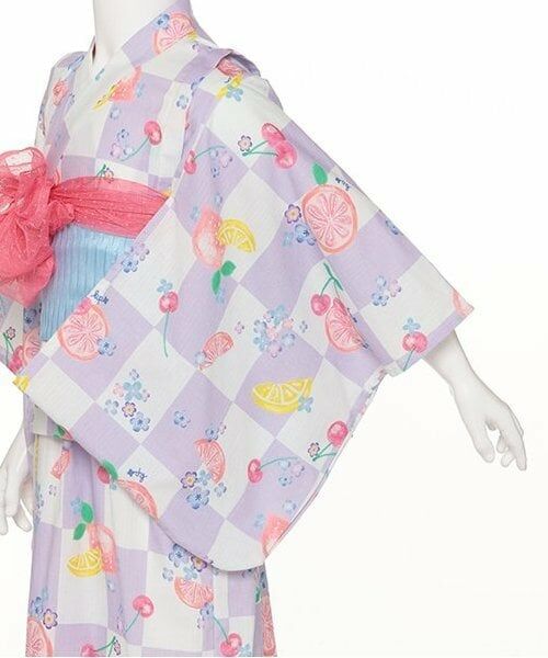 KP / ケーピー 着物・浴衣・小物類 | ワンピースにもなる2WAY浴衣 市松×フルーツ柄 | 詳細8