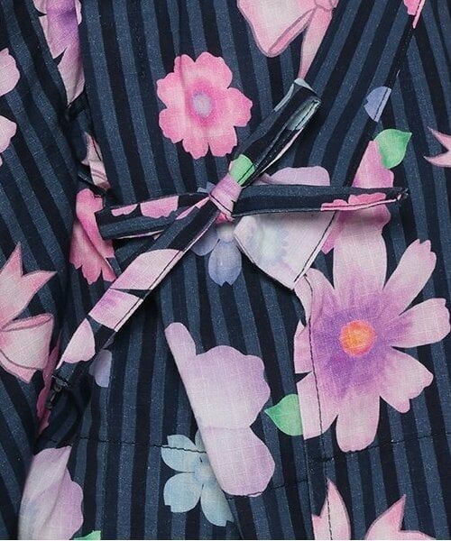 KP / ケーピー 着物・浴衣・小物類 | ワンピースにもなる2WAY浴衣 ストライプ×花リボン柄 | 詳細10