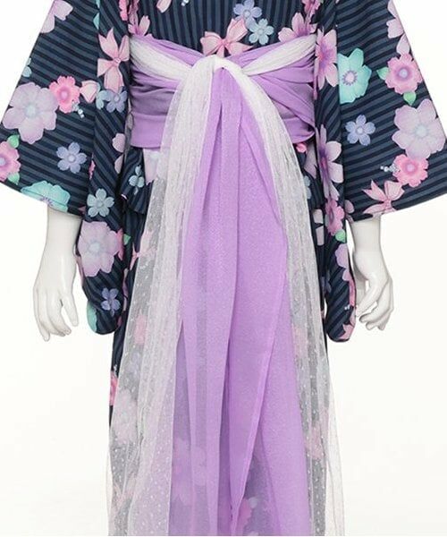 KP / ケーピー 着物・浴衣・小物類 | ワンピースにもなる2WAY浴衣 ストライプ×花リボン柄 | 詳細15