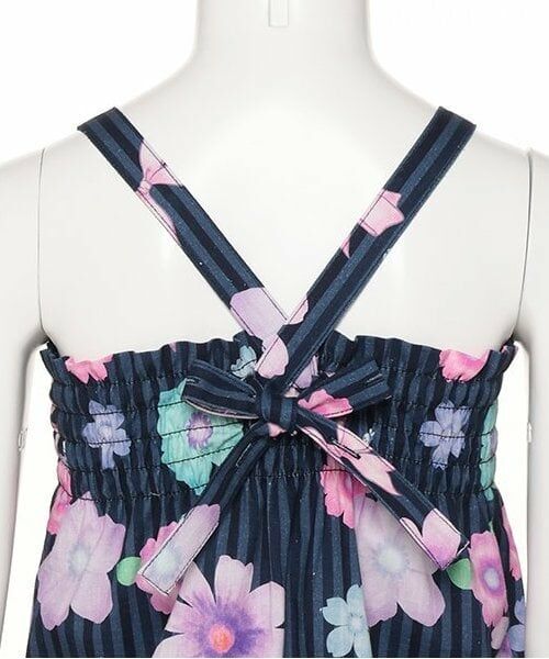 KP / ケーピー 着物・浴衣・小物類 | ワンピースにもなる2WAY浴衣 ストライプ×花リボン柄 | 詳細5