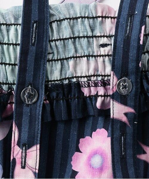 KP / ケーピー 着物・浴衣・小物類 | ワンピースにもなる2WAY浴衣 ストライプ×花リボン柄 | 詳細6