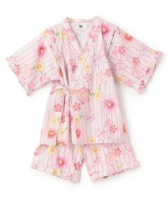 KP / ケーピー 着物・浴衣・小物類 | 甚平 ストライプ×花リボン柄