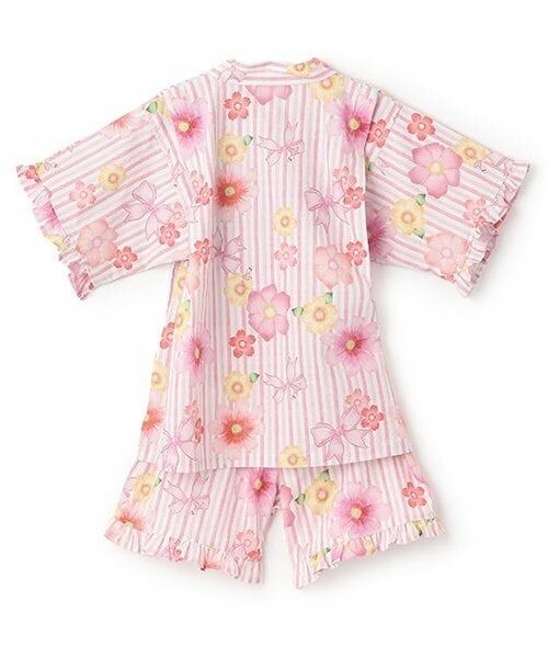 KP / ケーピー 着物・浴衣・小物類 | 甚平 ストライプ×花リボン柄 | 詳細1