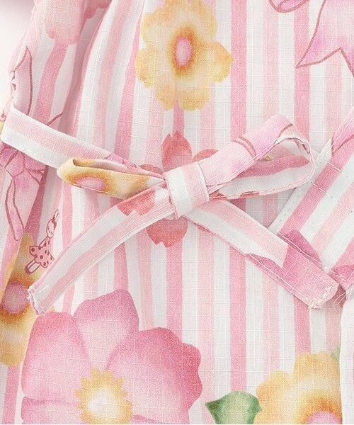 KP / ケーピー 着物・浴衣・小物類 | 甚平 ストライプ×花リボン柄 | 詳細4