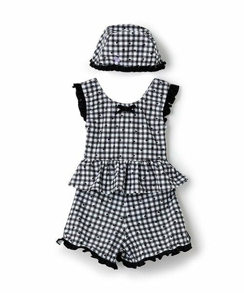 KP / ケーピー 水着・スイムグッズ | 【SWIM】モノトーンチェック セパレーツ水着セット（黒）
