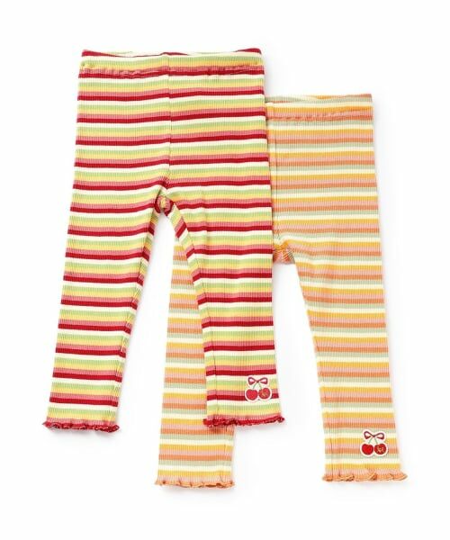 KP / ケーピー レギンス・スパッツ | マルチボーダー テレコ スパッツ 【10分丈】 | 詳細5