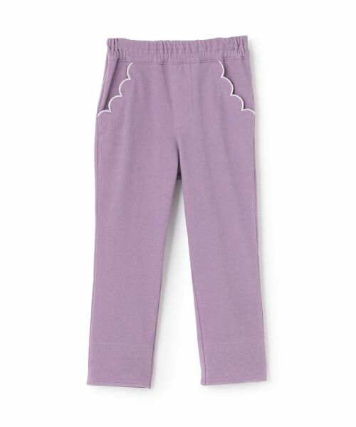 KP / ケーピー その他パンツ | 裾折り返し スカラップポケット ニットツイルパンツ（パープル）