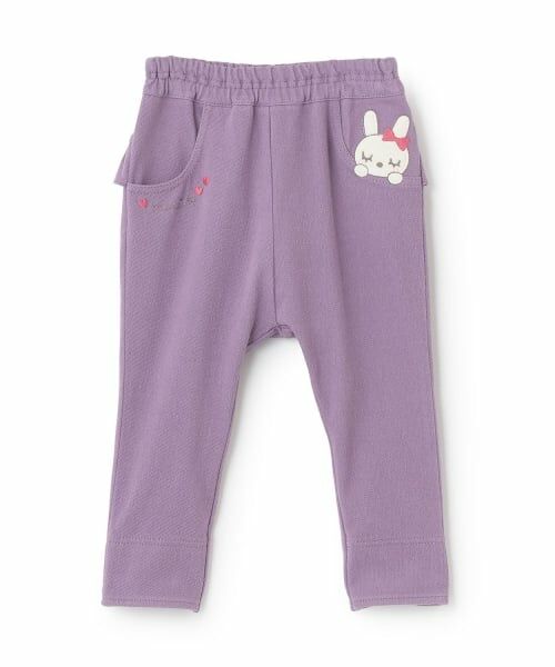 KP / ケーピー その他パンツ | mimiちゃんアップリケ ヒップフリル ニットツイル パンツ（パープル）