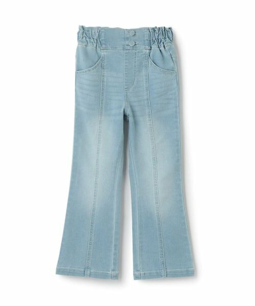 KP / ケーピー その他パンツ | ハイウェスト セミフレア ストレッチデニムパンツ(ブルー)