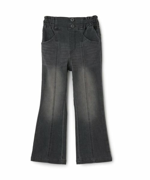 KP / ケーピー その他パンツ | ハイウェスト セミフレア ストレッチデニムパンツ(グレー)