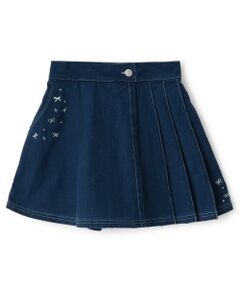 KP / ケーピー ショート・ハーフ・半端丈パンツ | ニットデニム プリーツ ラップキュロット