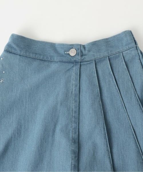 KP / ケーピー ショート・ハーフ・半端丈パンツ | ニットデニム プリーツ ラップキュロット | 詳細2