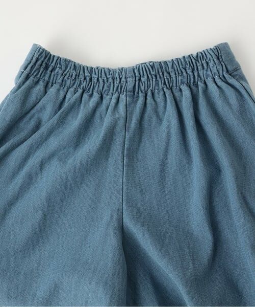 KP / ケーピー ショート・ハーフ・半端丈パンツ | ニットデニム プリーツ ラップキュロット | 詳細7