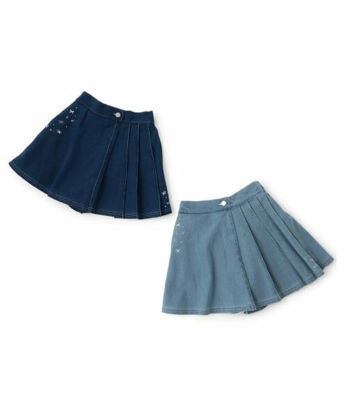 KP / ケーピー ショート・ハーフ・半端丈パンツ | ニットデニム プリーツ ラップキュロット | 詳細9