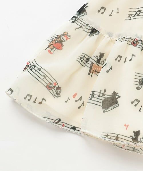 KP / ケーピー ミニ・ひざ丈スカート | 音符柄プリント シフォン スカート | 詳細3