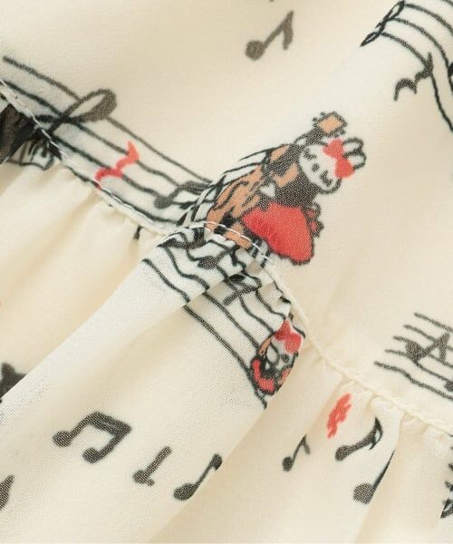 KP / ケーピー ミニ・ひざ丈スカート | 音符柄プリント シフォン スカート | 詳細5
