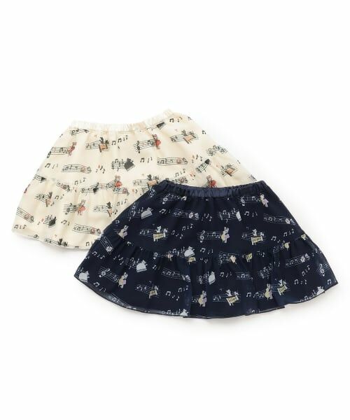 KP / ケーピー ミニ・ひざ丈スカート | 音符柄プリント シフォン スカート | 詳細6