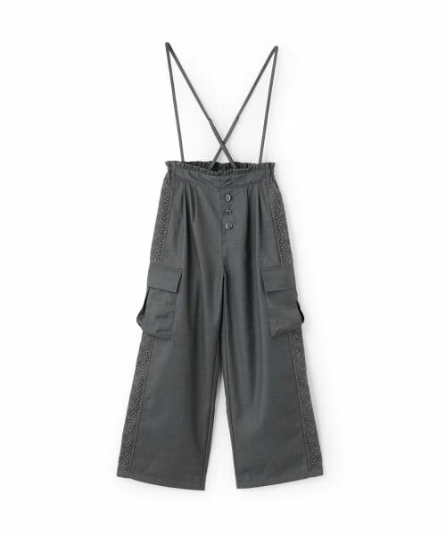KP / ケーピー サロペット・オールインワン | 【Trois Lapins】 サイドレース サロペット 【2WAY】（チャコール）