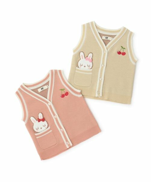 KP / ケーピー ダウンジャケット・ベスト | mimiちゃんサガラワッペン ニットベスト | 詳細11