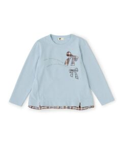 KP / ケーピー スウェット | リボンアップリケ×裾チェック トレーナー