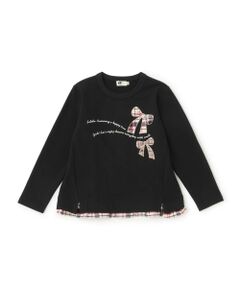 KP / ケーピー スウェット | リボンアップリケ×裾チェック トレーナー