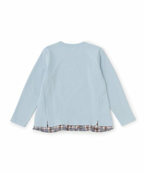 KP / ケーピー スウェット | リボンアップリケ×裾チェック トレーナー | 詳細1