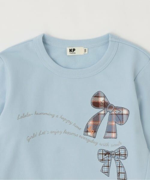 KP / ケーピー スウェット | リボンアップリケ×裾チェック トレーナー | 詳細2