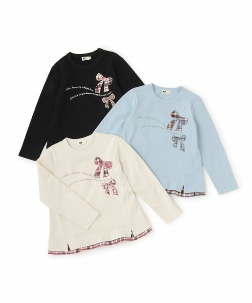 KP / ケーピー スウェット | リボンアップリケ×裾チェック トレーナー | 詳細7