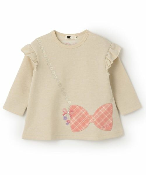 KP / ケーピー その他トップス | ポシェット風アップリケ ラメ裏毛チュニック（アイボリー）