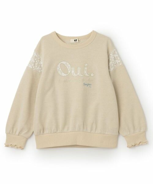 KP / ケーピー スウェット | ラメ裏毛　ポイントレース トレーナー（アイボリー）