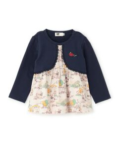 KP / ケーピー その他トップス | 秋の街並柄 カーディガンレイヤード風チュニック