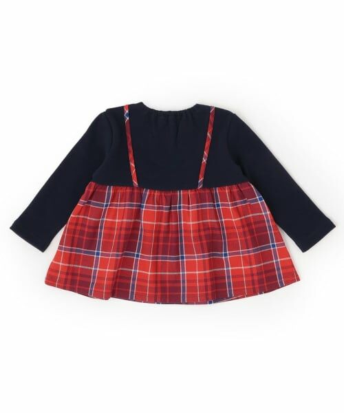 KP / ケーピー スウェット | ヘリンボンチェック×裏毛 レイヤード風トレーナー | 詳細1