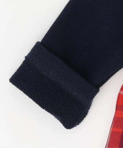 KP / ケーピー スウェット | ヘリンボンチェック×裏毛 レイヤード風トレーナー | 詳細5