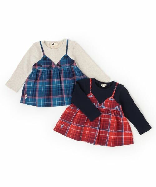 KP / ケーピー スウェット | ヘリンボンチェック×裏毛 レイヤード風トレーナー | 詳細7