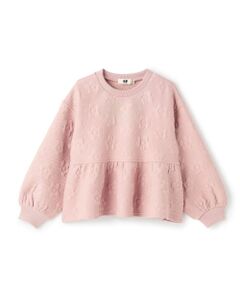 KP / ケーピー スウェット | 花ジャカード ペプラム トレーナー