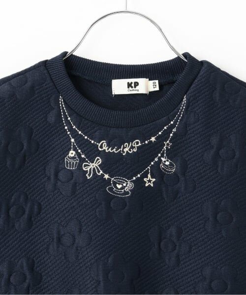 KP / ケーピー スウェット | 花ジャカード ペプラム トレーナー | 詳細2